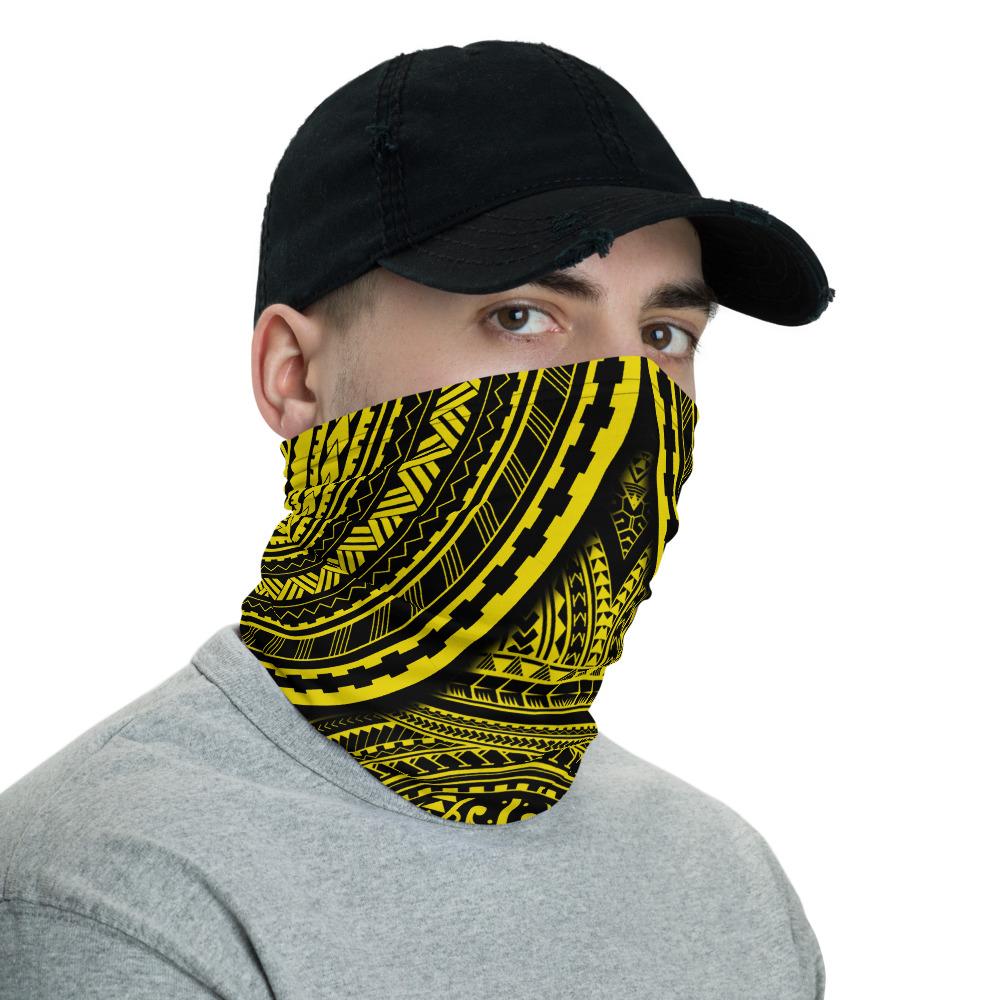 Polynesian Skull Hawaiian Bandana Anchor Neck Gaiter - AH - Yellow - Polynesian Pride