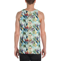 Tropical Flower, Plant And Leaf Pattern Hawaii Men's Tank Top AH - Polynesian Pride