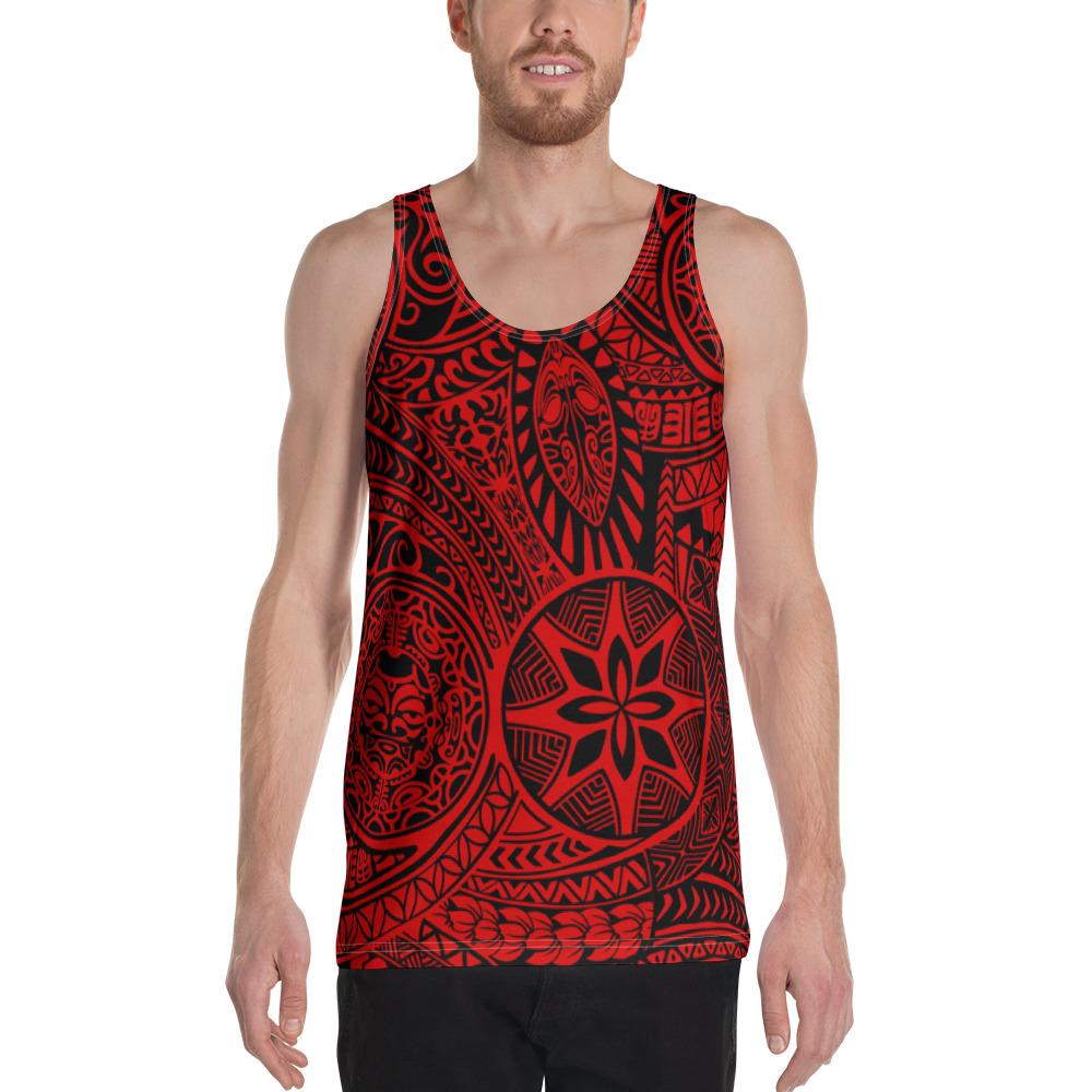 Polynesian Hawaiian Style Tribal Tattoo Red - Hawaii Men's Tank Top Red - Polynesian Pride