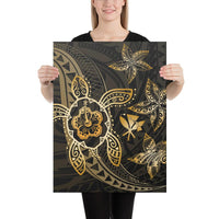 Kanaka Map Hibiscus Plumeria Turtle Art Gold Polynesian Canvas 18x24 Canvas Gold - Polynesian Pride