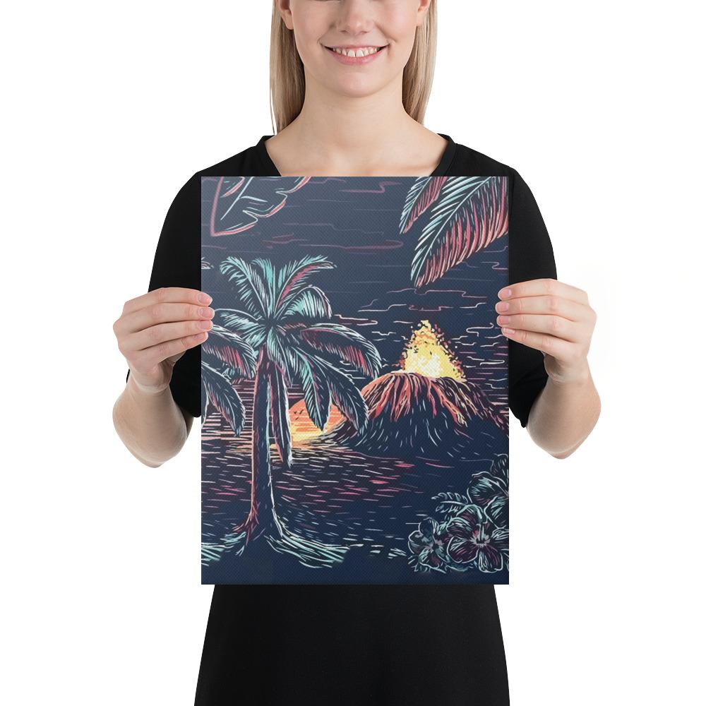 Night On The Land Canvas 12x16 Canvas White - Polynesian Pride