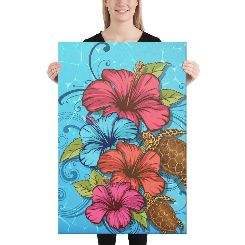Hibiscus Flower Soulful Canvas 24x36 Canvas White - Polynesian Pride