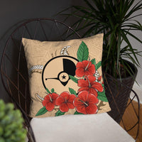 Yap Micronesian Pillow - Hibiscus Coat of Arm - Polynesian Pride