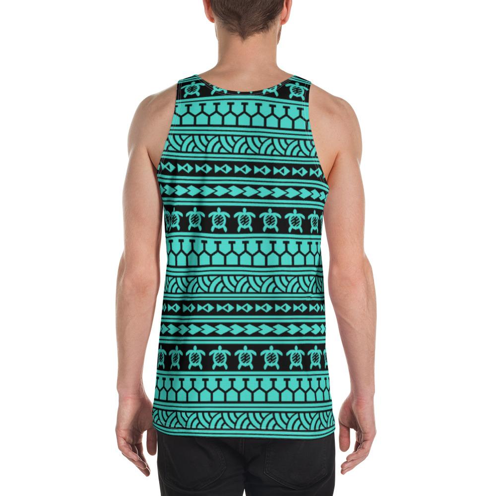 Polynesian Tattoo Tribal Turquoise - Hawaii Men's Tank Top - Polynesian Pride