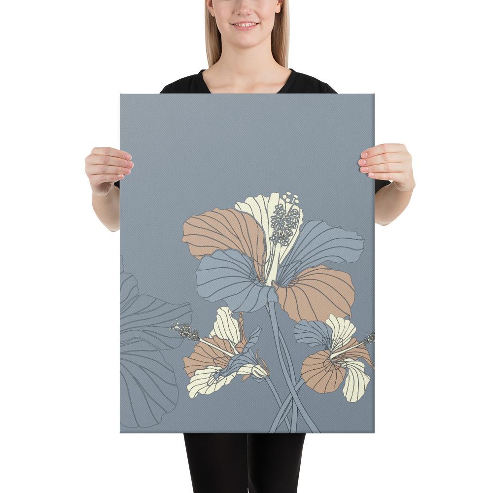 Hibiscus Art Canvas 18x24 Canvas White - Polynesian Pride