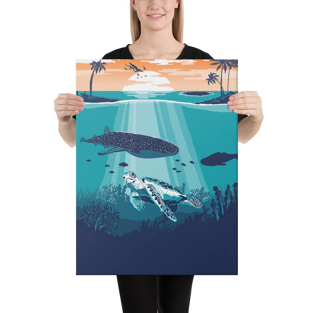 Sea Sunset Canvas 18x24 Canvas White - Polynesian Pride