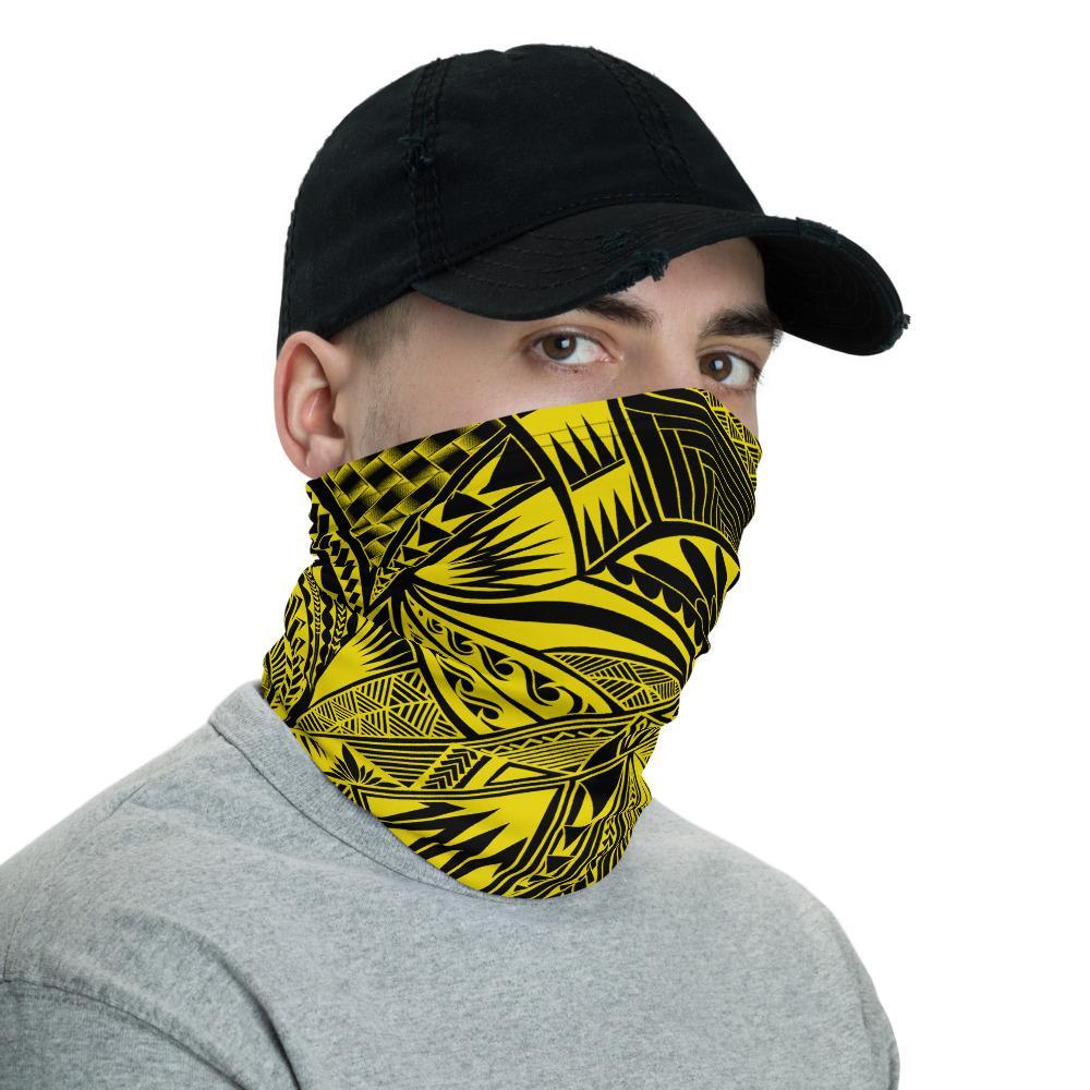 Hawaiian Bandana Polynesian Spearhead Pattern Neck Gaiter - AH - Yellow - Polynesian Pride