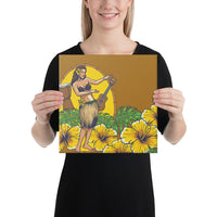 Hula Girl Dance Tradition Canvas 12x12 Canvas White - Polynesian Pride