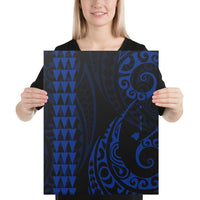 Hawaiian Map Polynesian Canvas Blue 16x20 Canvas Blue - Polynesian Pride