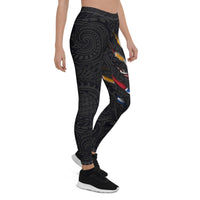 French Polynesia Women's Leggings - Scratch Style - BN09 - Polynesian Pride