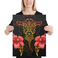 Hawaii Polynesian Hibiscus Animal Canvas 16x20 Canvas White - Polynesian Pride