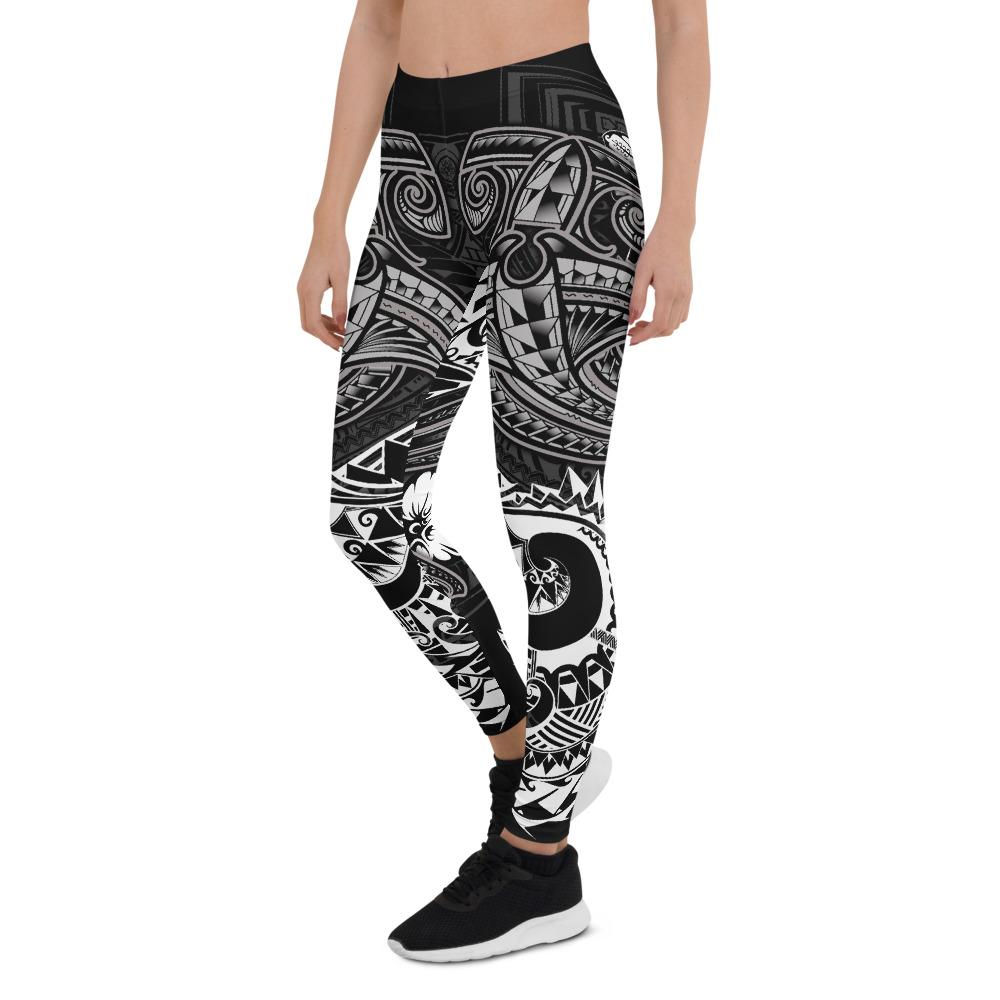 Tahiti Leggings - White Shark Polynesian Tattoo - Polynesian Pride