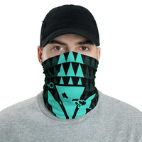 Hawaii Kanaka Map Kakau Neck Gaiter - Turquoise One Size Turquoise - Polynesian Pride