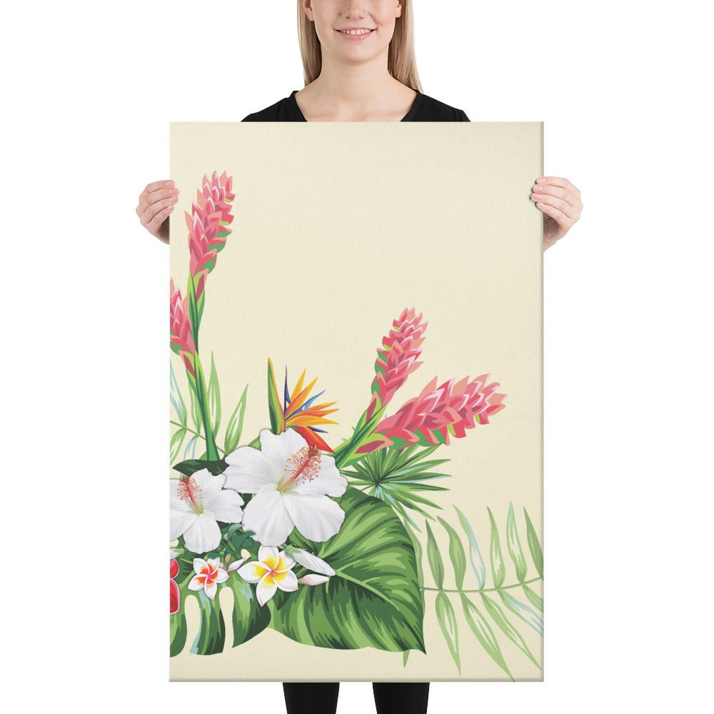 Wonderful Hibiscus Flower Canvas 24x36 Canvas White - Polynesian Pride