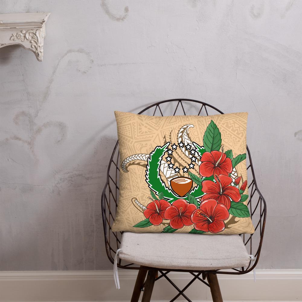 Pohnpei Micronesian Pillow - Hibiscus Coat of Arm - Polynesian Pride