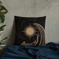 Marshall Islands Polynesian Basic Pillow - Gold Tribal Wave - Polynesian Pride