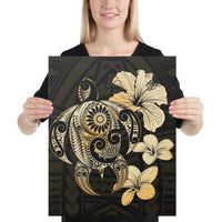 Hibiscus Plumeria Mix Polynesian Turtle Canvas 16x20 Canvas White - Polynesian Pride