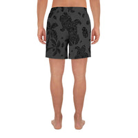 Polynesian Turtle Palm And Sea Pebbles Gray Men's Athletic Long Shorts - Polynesian Pride
