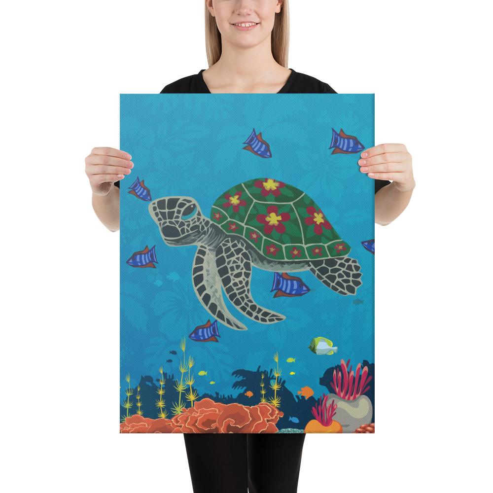 Sea Cartoon Canvas 18x24 Canvas White - Polynesian Pride