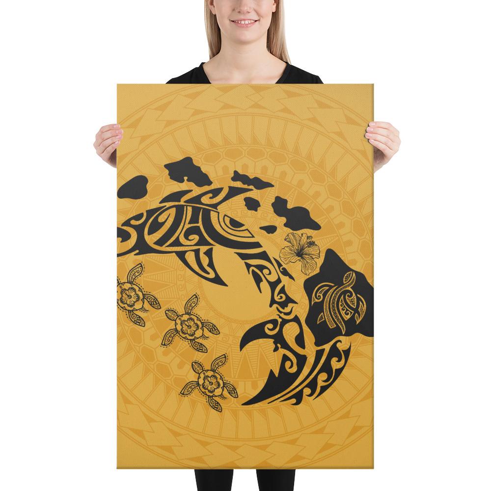 Hawaii Love Animal Polynesian Canvas 24x36 Canvas White - Polynesian Pride