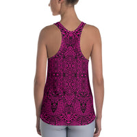 Polynesian Lauhala Mix Pink Hawaii Women's Racerback Tank Top - Polynesian Pride