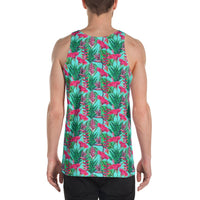 Tropical Strelitzia Blue Hawaii Men's Tank Top AH - Polynesian Pride