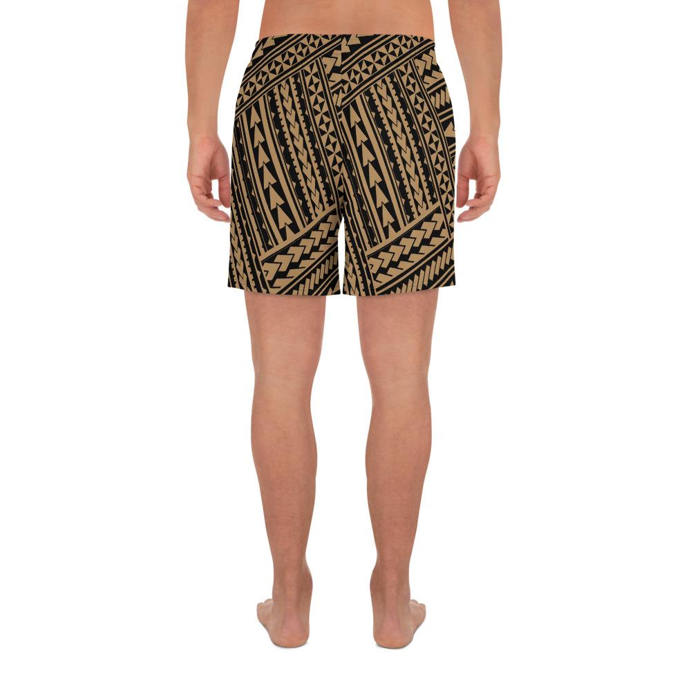 Polynesian Nation Gold Men's Athletic Long Shorts - Polynesian Pride