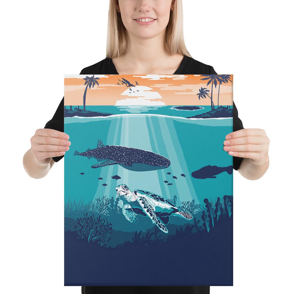 Sea Sunset Canvas 16x20 Canvas White - Polynesian Pride