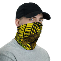 Hawaiian Bandana Polynesian Warrior Kanaka Anchor Neck Gaiter - AH - Yellow - Polynesian Pride