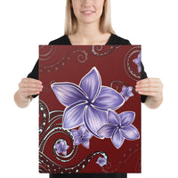 Plumeria Violet Polynesia Red Canvas 16x20 Canvas Red - Polynesian Pride