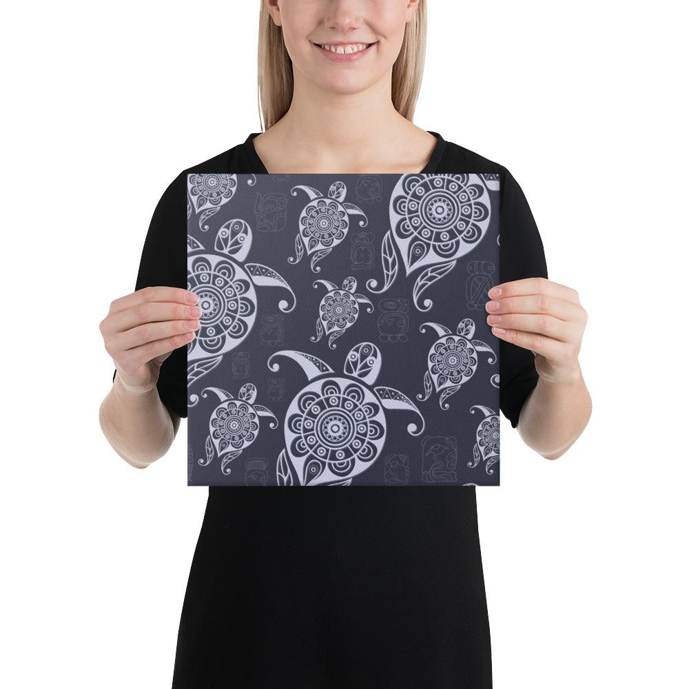 Turtle Pattern Wonderfull Canvas 12x12 Canvas White - Polynesian Pride