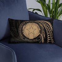 Northern Mariana Islands Polynesian Basic Pillow - Gold Tribal Wave - Polynesian Pride