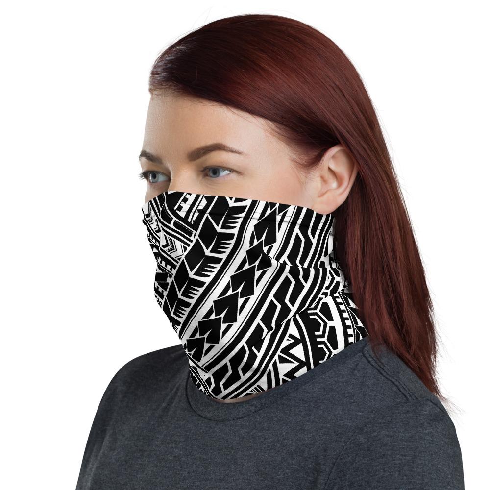 Hawaiian Bandana - Polynesian Shaped Tatau White Neck Gaiter - Polynesian Pride