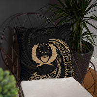 Pohnpei Micronesia Basic Pillow - Gold Tribal Wave - Polynesian Pride