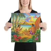 Sing A Song On A Beach Canvas 16x16 Canvas White - Polynesian Pride