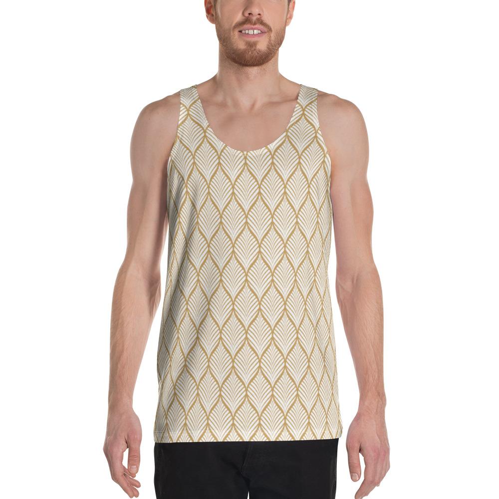 Hawaii Leaves Seamless Pattern. - Hawaii Men's Tank Top AH White - Polynesian Pride