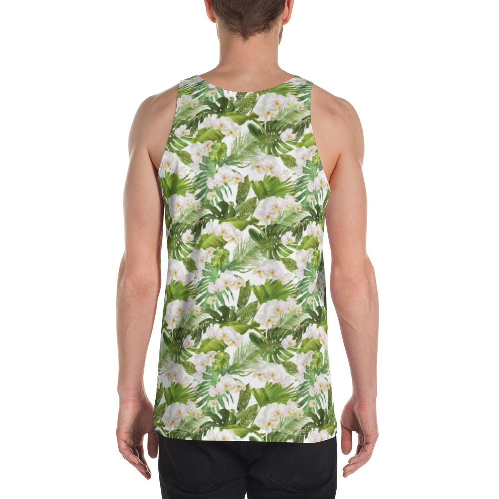 Tropical Plumeria White Hawaii Men's Tank Top AH - Polynesian Pride