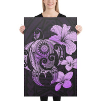 Hibiscus Plumeria Mix Polynesian Turtle Violet Canvas 24x36 Canvas Violet - Polynesian Pride