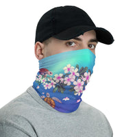 Hawaiian Bandana - Turtle Plumeria Ocean Neck Gaiter - Polynesian Pride