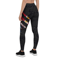 French Polynesia Women's Leggings - Scratch Style - BN09 - Polynesian Pride