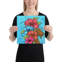 Hibiscus Flower Soulful Canvas 12x12 Canvas White - Polynesian Pride