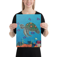 Sea Cartoon Canvas 12x16 Canvas White - Polynesian Pride