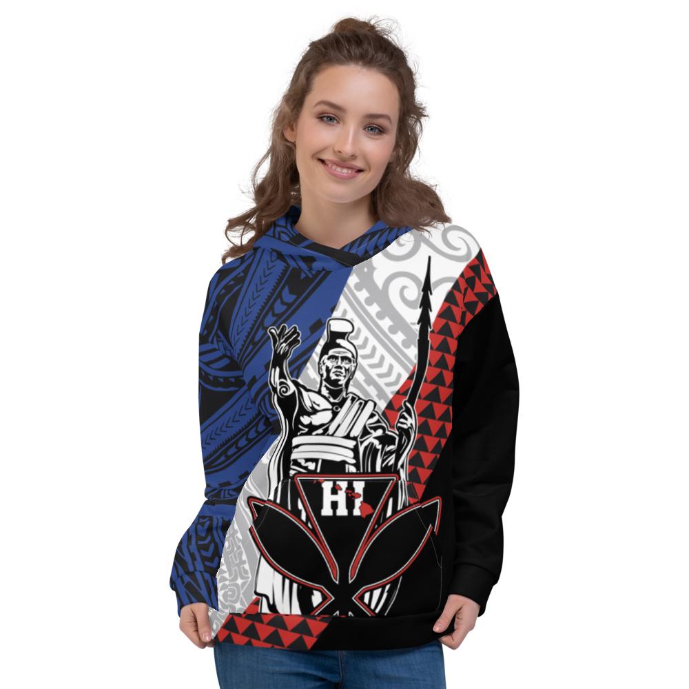 Hawaii Kanaka Cover Kakau Polynesian King Hoodie - Polynesian Pride