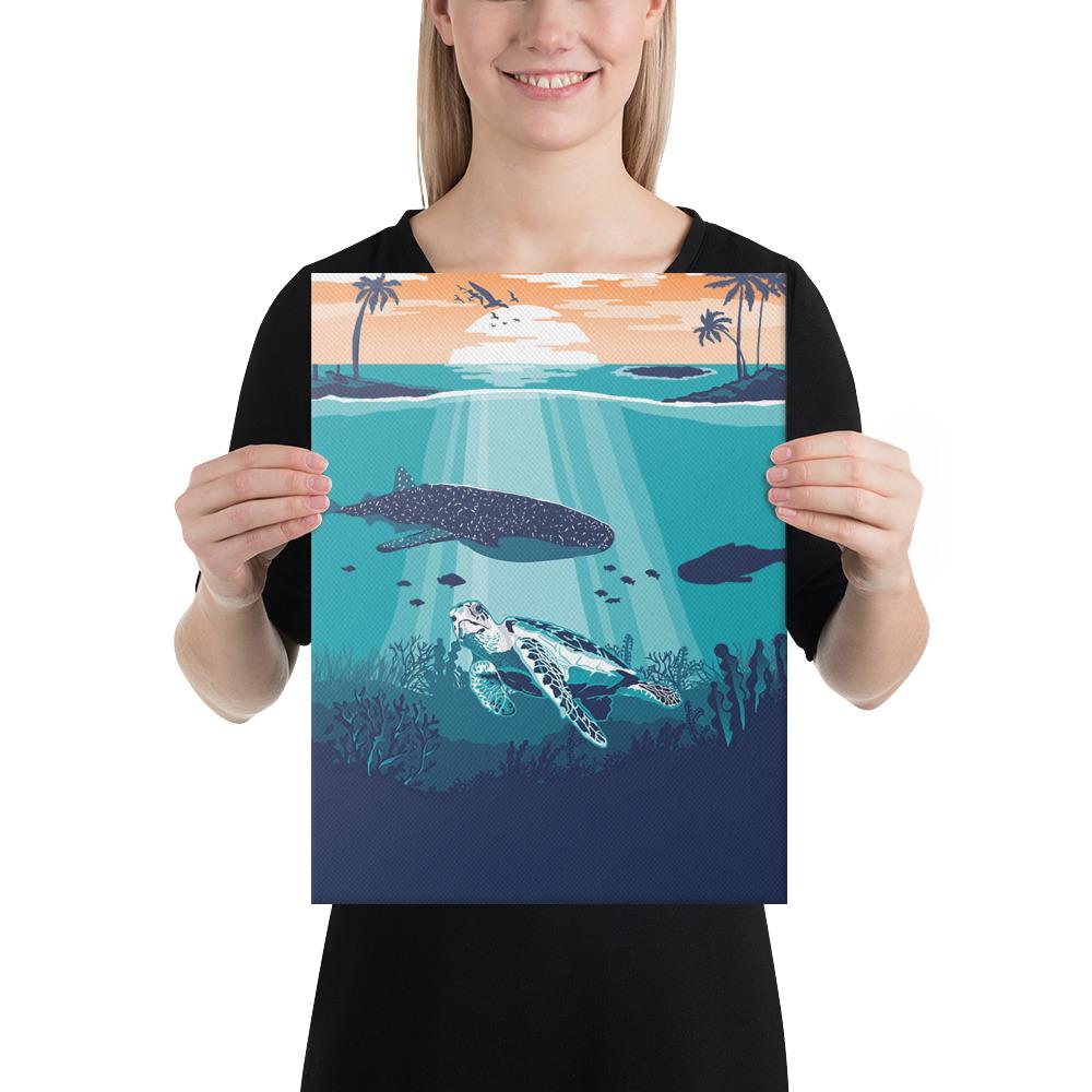 Sea Sunset Canvas 12x16 Canvas White - Polynesian Pride