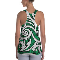Polynesian Maori Ethnic Ornament Green Hawaii Women's Racerback Tank Top - Polynesian Pride