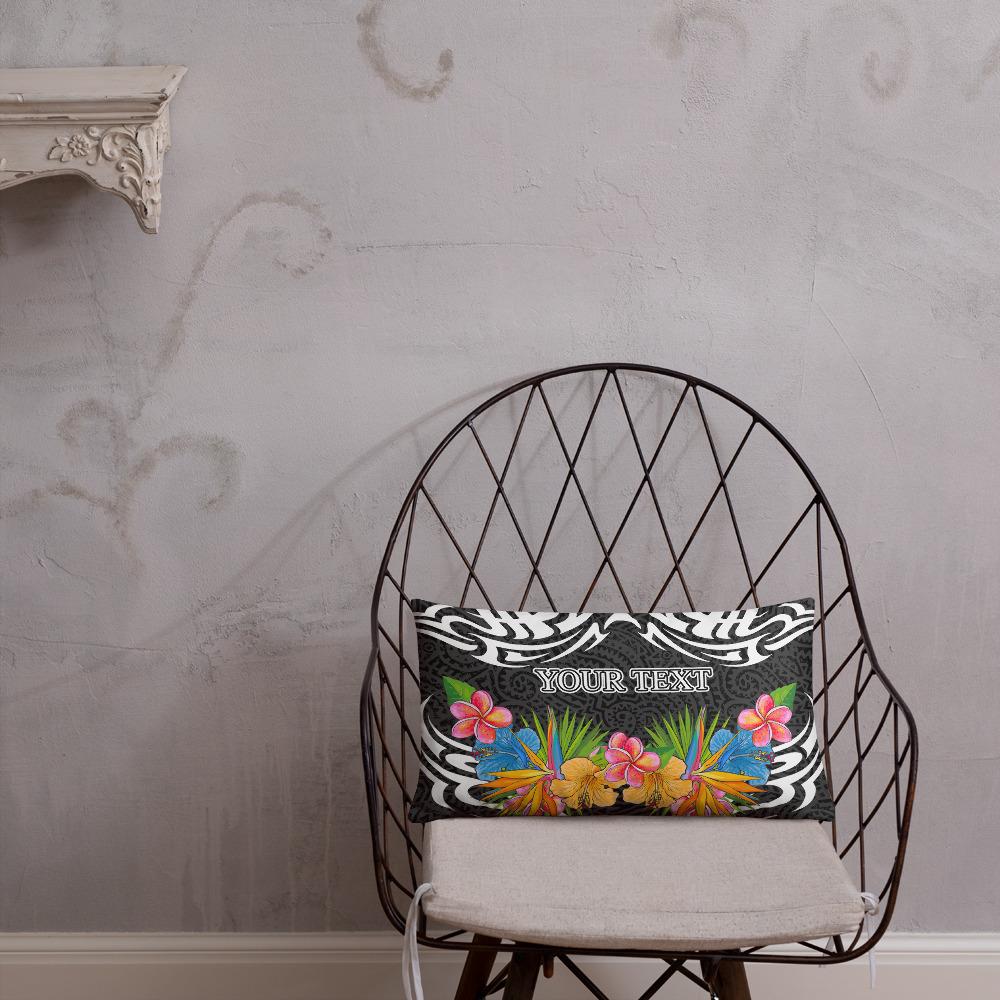 Tribal Pattern Custom Pillow - Tropical Flowers - Polynesian Pride