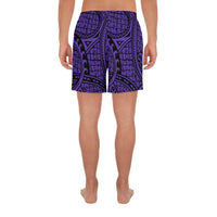 Polynesian Maori Lauhala Violet Men's Athletic Long Shorts - Polynesian Pride