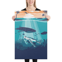 Sea Sunset Canvas 24x36 Canvas White - Polynesian Pride