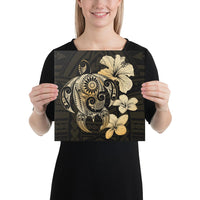 Hibiscus Plumeria Mix Polynesian Turtle Canvas 12x12 Canvas White - Polynesian Pride