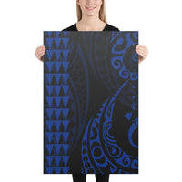 Hawaiian Map Polynesian Canvas Blue 24x36 Canvas Blue - Polynesian Pride